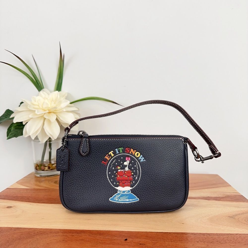 NWT Coach X Peanuts Nolita 19 With Snoopy Let‎ It Snow Motif